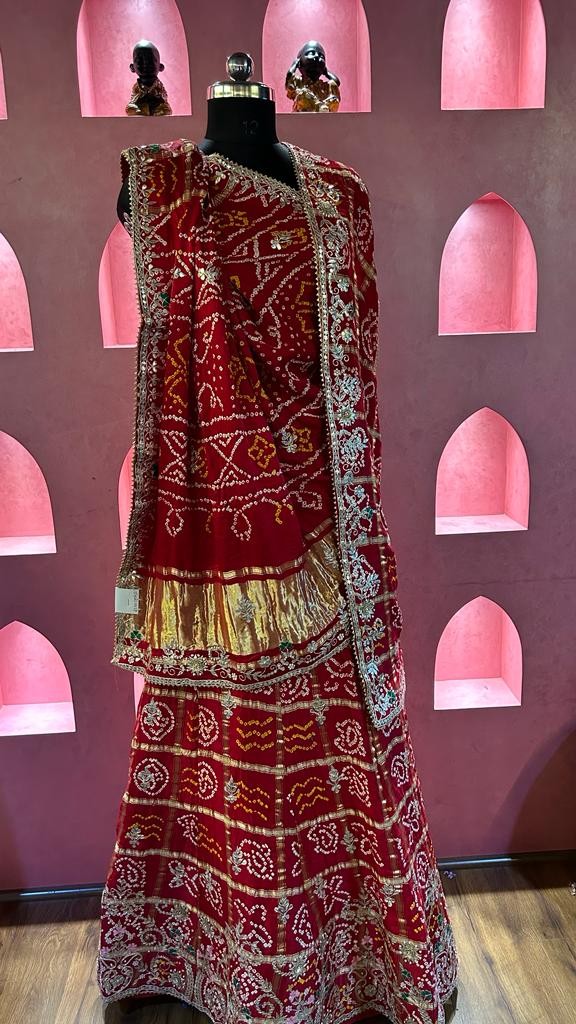 Gaji Ghatchola Lehenga-Chunni set with Gota-patti work