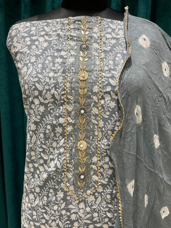 Cotton Printed Unstitched Suit (3Piece)