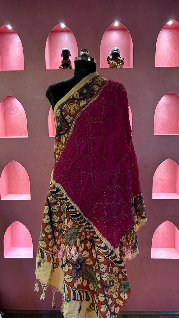 Kalamkari Bandhani Dupatta