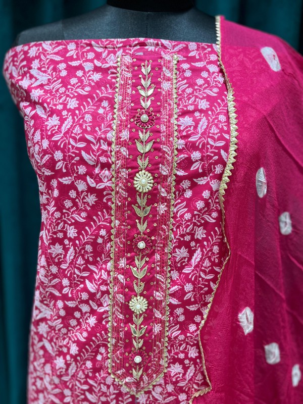 Cotton Printed Unstitched Suit (3Piece)